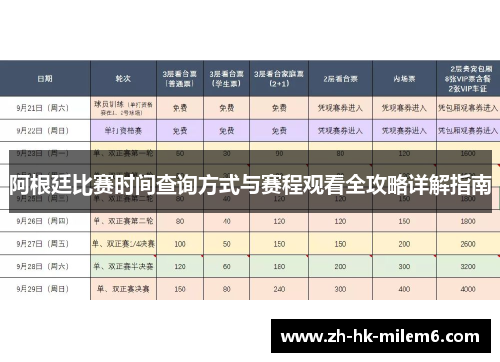 阿根廷比赛时间查询方式与赛程观看全攻略详解指南 阿根廷比赛时间查询方式与赛程观看全攻略详解指南